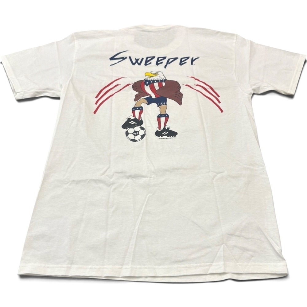 Vintage 90s Lee World Cup 1994 Soccer T-Shirt Sweeper Eagle USA Single Stitch L